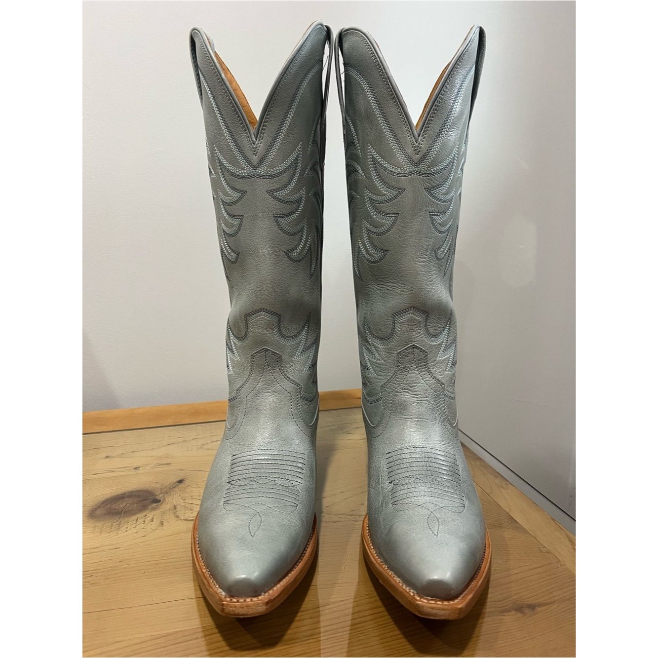 Tecovas Annie Slate Blue Leather Cowboy Western Boots Size 10 — image 3 of 7